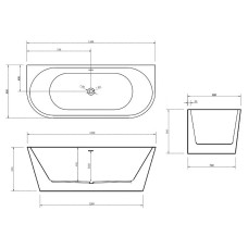 Акриловая ванна Abber AB9216-1.5 150х80 без гидромассажа