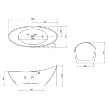 Акриловая ванна Abber AB9233R 184х79 без гидромассажа