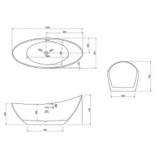 Акриловая ванна Abber AB9233R 184х79 без гидромассажа