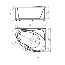 Акриловая ванна 158х119 см левая Aquatek Альтаир ALT160-0000005