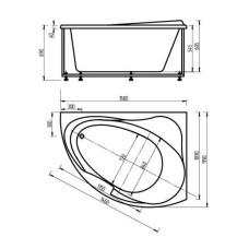 Акриловая ванна 158х119 см правая Aquatek Альтаир ALT160-0000008