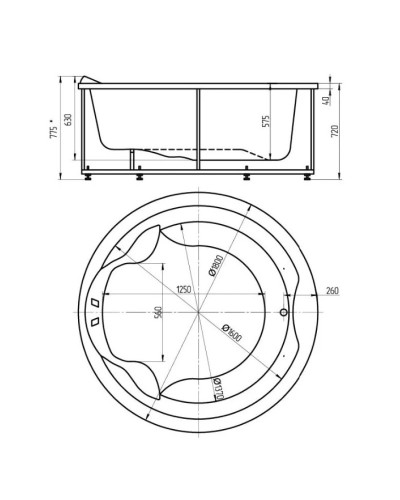 Акриловая ванна 180 см Aquatek Аура AUR180-0000003