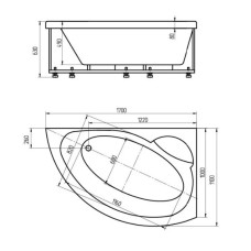 Акриловая ванна 170х110 см левая Aquatek Аякс 2 AYK170-0000005