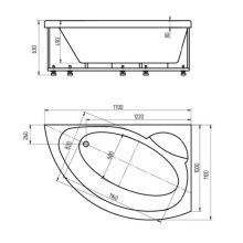 Акриловая ванна 170х110 см правая Aquatek Аякс 2 AYK170-0000007
