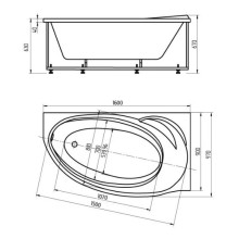 Акриловая ванна 160х97 см левая Aquatek Бетта BET160-0000055