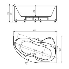 Акриловая ванна 170х105 см левая Aquatek Вега VEG170-0000084