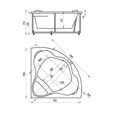 Акриловая ванна 135х135 см Aquatek Галатея GAL135-0000004