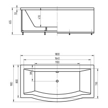 Акриловая ванна 180х90 см Aquatek Гелиос GEL180-0000085