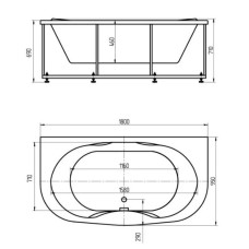 Акриловая ванна 180х95 см Aquatek Мелисса MEL180-0000006