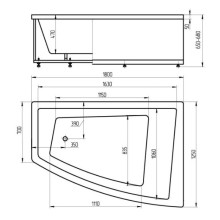 Акриловая ванна 180х125 см левая Aquatek Оракул ORK180-0000008