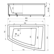 Акриловая ванна 180х125 см левая Aquatek Оракул ORK180-0000008
