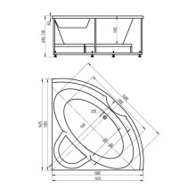 Акриловая ванна 140,5х140,5 см Aquatek Поларис 1 POL1-0000004