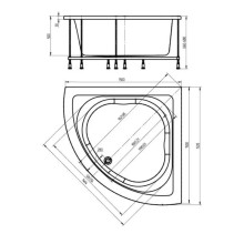 Акриловая ванна 152х152 см Aquatek Юпитер UPT150-0000046