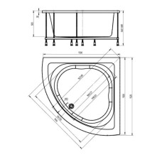Акриловая ванна 152х152 см Aquatek Юпитер UPT150-0000046