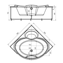 Акриловая ванна 150х150 см Aquatek Эпсилон EPS150-0000004