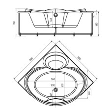 Акриловая ванна 150х150 см Aquatek Эпсилон EPS150-0000004