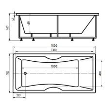 Акриловая ванна 150х75 см Aquatek Феникс-150 FEN150-0000031
