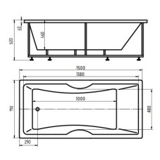 Акриловая ванна 150х75 см Aquatek Феникс-150 FEN150-0000031
