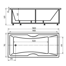 Акриловая ванна 160х75 см Aquatek Феникс-160 FEN160-0000006