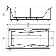 Акриловая ванна 170х75 см Aquatek Феникс-170 FEN170-0000006
