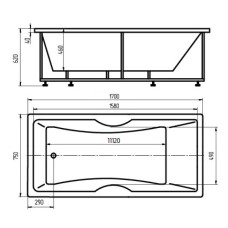 Акриловая ванна 170х75 см Aquatek Феникс-170 FEN170-0000006