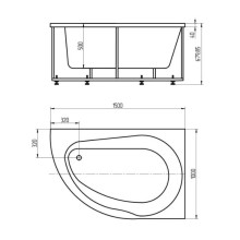 Акриловая ванна 150х100 см левая Aquatek Вирго VIR150-0000005
