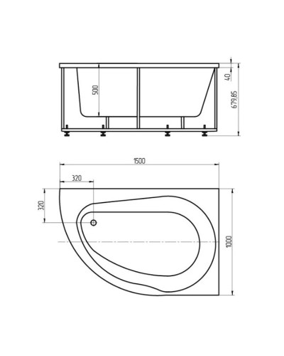 Акриловая ванна 150х100 см левая Aquatek Вирго VIR150-0000005