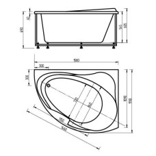 Акриловая гидромассажная ванна 158х119 см левая пневматическое управление стандартные форсунки Aquatek Альтаир