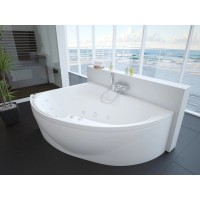 Акриловая гидромассажная ванна 158х119 см левая пневматическое управление плоские форсунки Aquatek Альтаир