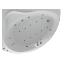 Акриловая гидромассажная ванна 158х119 см левая пневматическое управление плоские форсунки Aquatek Альтаир