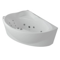 Акриловая гидромассажная ванна 158х119 см левая пневматическое управление плоские форсунки Aquatek Альтаир