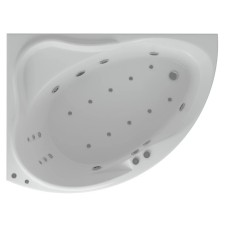Акриловая гидромассажная ванна 158х119 см левая пневматическое управление премиум форсунки Aquatek Альтаир