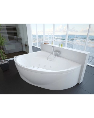 Акриловая гидромассажная ванна 158х119 см левая пневматическое управление премиум форсунки Aquatek Альтаир