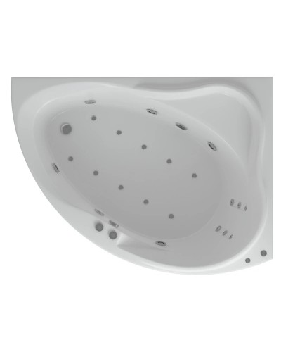 Акриловая гидромассажная ванна 158х119 см правая пневматическое управление плоские форсунки Aquatek Альтаир