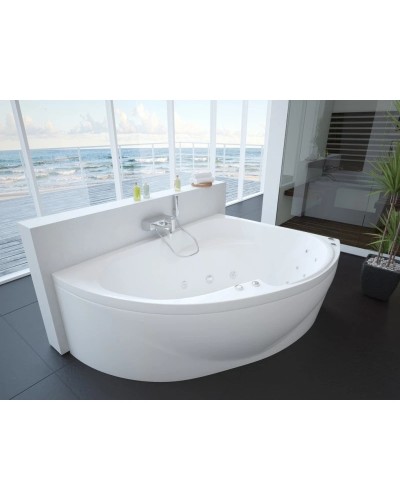 Акриловая гидромассажная ванна 158х119 см правая пневматическое управление премиум форсунки Aquatek Альтаир