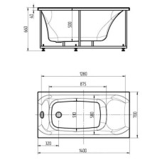 Акриловая гидромассажная ванна 140х70 см пневматическое управление стандартные форсунки Aquatek Альфа-140