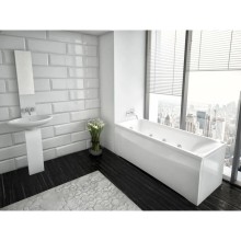 Акриловая гидромассажная ванна 140х70 см пневматическое управление плоские форсунки Aquatek Альфа-140