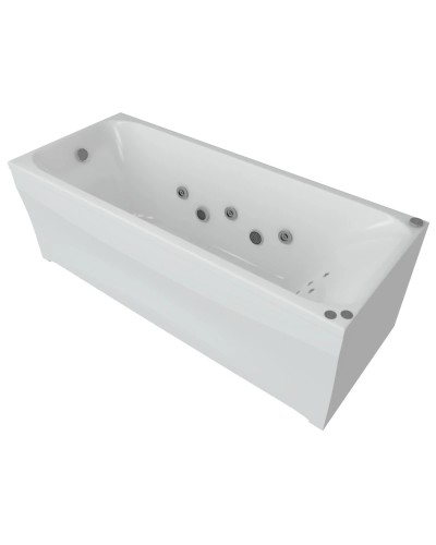 Акриловая гидромассажная ванна 170х70 см пневматическое управление плоские форсунки Aquatek Альфа-170