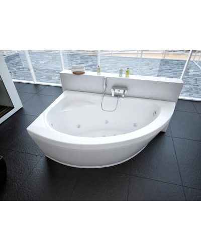 Акриловая гидромассажная ванна 170х110 см левая пневматическое управление стандартные форсунки Aquatek Аякс 2