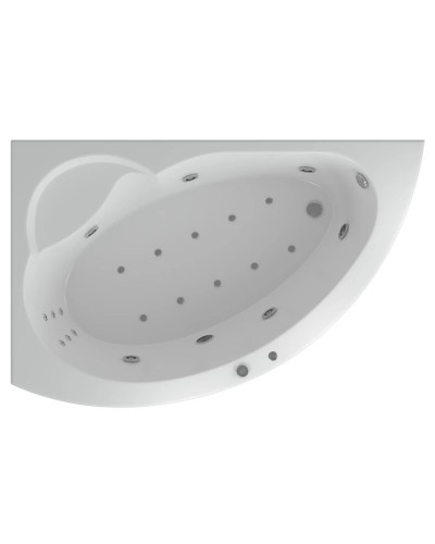 Акриловая гидромассажная ванна 170х110 см левая пневматическое управление премиум форсунки Aquatek Аякс 2