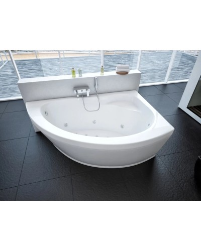 Акриловая гидромассажная ванна 170х110 см правая пневматическое управление премиум форсунки Aquatek Аякс 2
