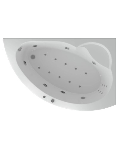 Акриловая гидромассажная ванна 170х110 см правая пневматическое управление премиум форсунки Aquatek Аякс 2