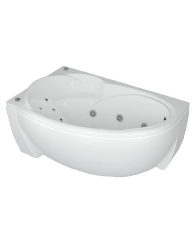 Акриловая гидромассажная ванна 150х95 см левая пневматическое управление стандартные форсунки Aquatek Бетта-150