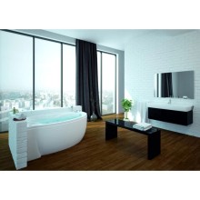 Акриловая гидромассажная ванна 150х95 см левая пневматическое управление плоские форсунки Aquatek Бетта-150