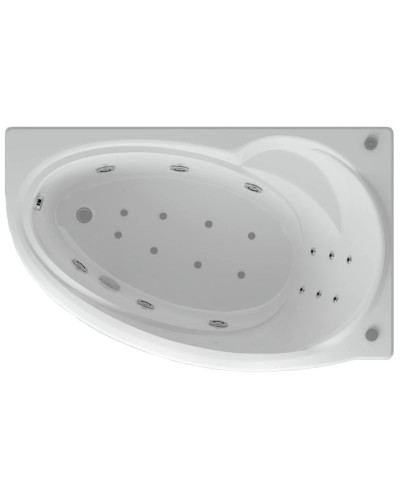 Акриловая гидромассажная ванна 150х95 см правая пневматическое управление плоские форсунки Aquatek Бетта-150
