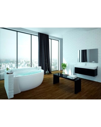 Акриловая гидромассажная ванна 160х97 см левая пневматическое управление стандартные форсунки Aquatek Бетта-160