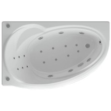 Акриловая гидромассажная ванна 160х97 см левая пневматическое управление плоские форсунки Aquatek Бетта-160
