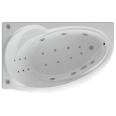 Акриловая гидромассажная ванна 160х97 см левая пневматическое управление плоские форсунки Aquatek Бетта-160