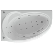Акриловая гидромассажная ванна 160х97 см левая пневматическое управление премиум форсунки Aquatek Бетта-160