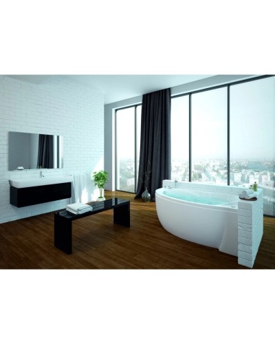 Акриловая гидромассажная ванна 160х97 см правая пневматическое управление премиум форсунки Aquatek Бетта-160